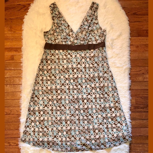 DRESS BARN—COURTNEY—BY “DRESS BARN” WOMEN’S SLEEVELESS BROWN & BLUE DRESS!! EUC. - Picture 2 of 7